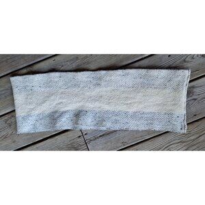 Aran Sweater Market 100% Wool Scarf Made In Killarney Ireland Cream & Gray Patte